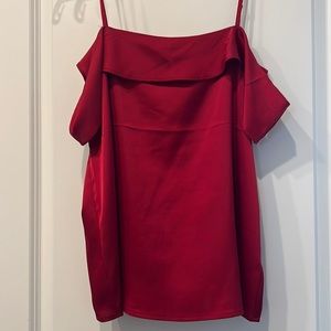 Express off the shoulder red blouse brand new!